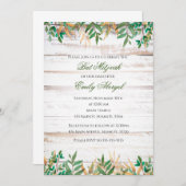 Uitnodiging bat mitzvah groen rustieke waterverf (Voorkant / Achterkant)