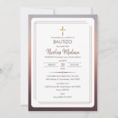 Uitnodiging Bautizo Elegant minimalistisch doopsel (Voorkant)