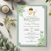 Uitnodiging Bautizo in Spaanse doop Baby Boy