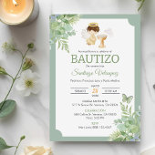 Uitnodiging Bautizo in Spaanse doop Baby Boy