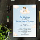 Uitnodiging Bautizo Jongen Engel Katholiek Doop