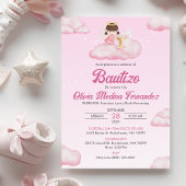 Uitnodiging Bautizo Meisje Engel Katholiek Doop