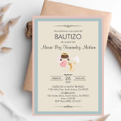 Uitnodiging Bautizo Meisje Engel Religieuze doop