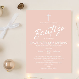 Uitnodiging Bautizo Minimalist Pastel Kleuren Doop