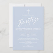 Uitnodiging Bautizo Minimalist Pastel Kleuren Doop (Voorkant)