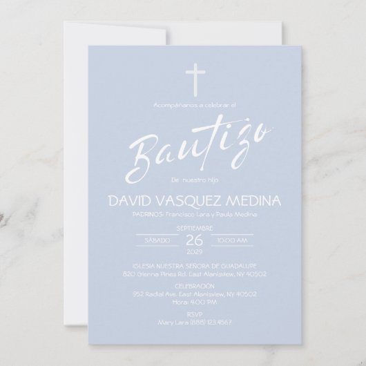 Uitnodiging Bautizo Minimalist Pastel Kleuren Doop (Voorkant)