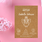 Uitnodiging Bautizo Schattige Meisje Engel Doop