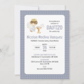 Uitnodiging Bautizo Schattigee JONGEN Engel Doop K (Voorkant)