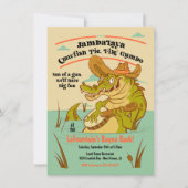 Uitnodiging Bayou Cajun Alligator Party (Voorkant)