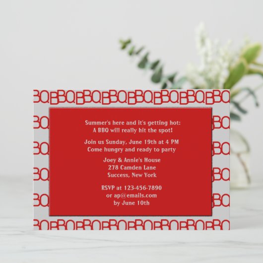 Uitnodiging BBQ (Staand voorkant)