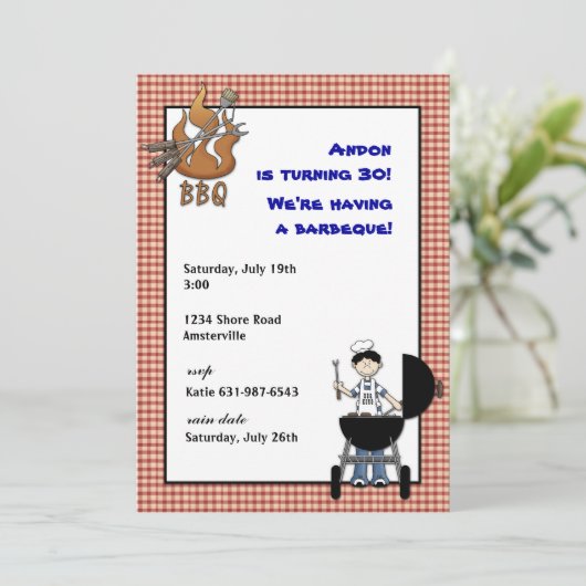 Uitnodiging BBQ (Staand voorkant)