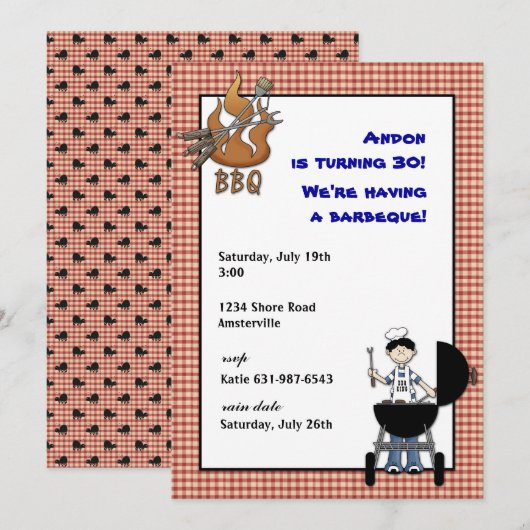 Uitnodiging BBQ (Voorkant / Achterkant)