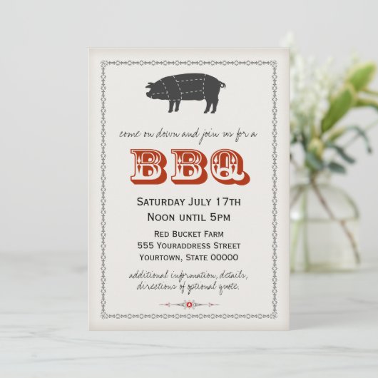 Uitnodiging BBQ (Staand voorkant)