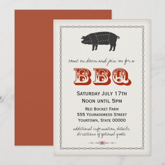 Uitnodiging BBQ (Voorkant / Achterkant)