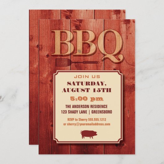 Uitnodiging BBQ (Voorkant / Achterkant)