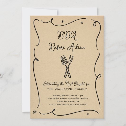 Uitnodiging BBQ afwezig (Voorkant)
