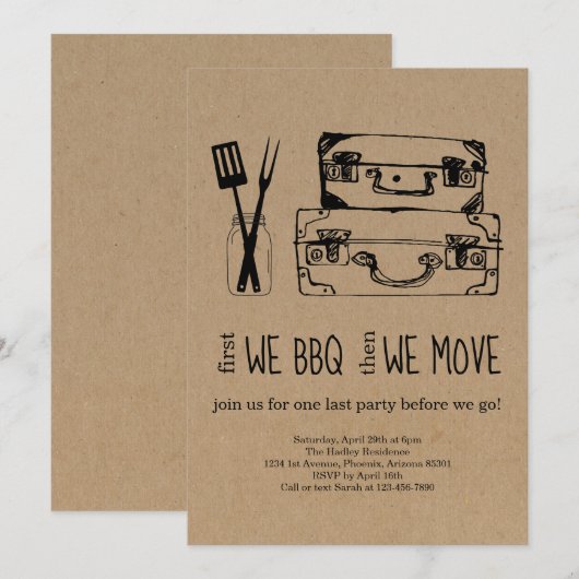 Uitnodiging BBQ afwezig (Voorkant / Achterkant)