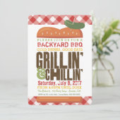 Uitnodiging BBQ - Birthday, Vakantie, Viering (Staand voorkant)