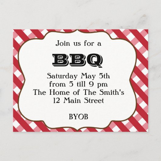 Uitnodiging BBQ Briefkaart (Voorkant)