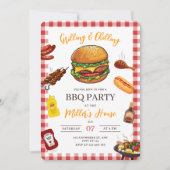 Uitnodiging BBQ-feest, achtertuin BBQ Grillen en c (Voorkant)