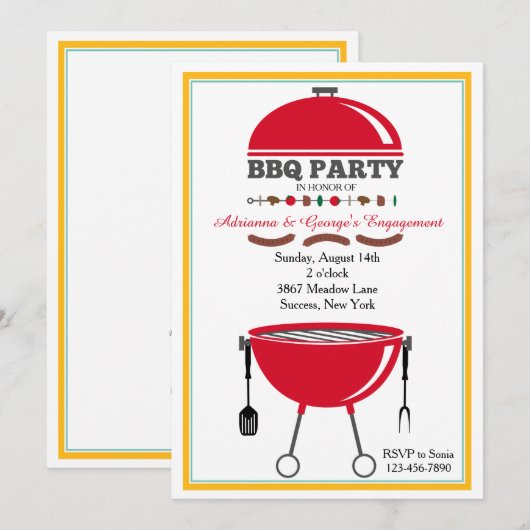 Uitnodiging BBQ Grill (Voorkant / Achterkant)