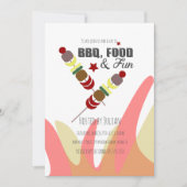 Uitnodiging BBQ Kabobs Flames Party (Voorkant)