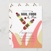 Uitnodiging BBQ Kabobs Flames Party (Voorkant / Achterkant)