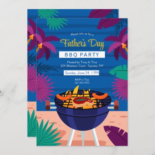 Uitnodiging BBQ-partij (Voorkant / Achterkant)