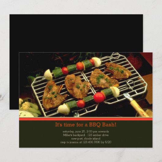 Uitnodiging BBQ-partij (Voorkant / Achterkant)