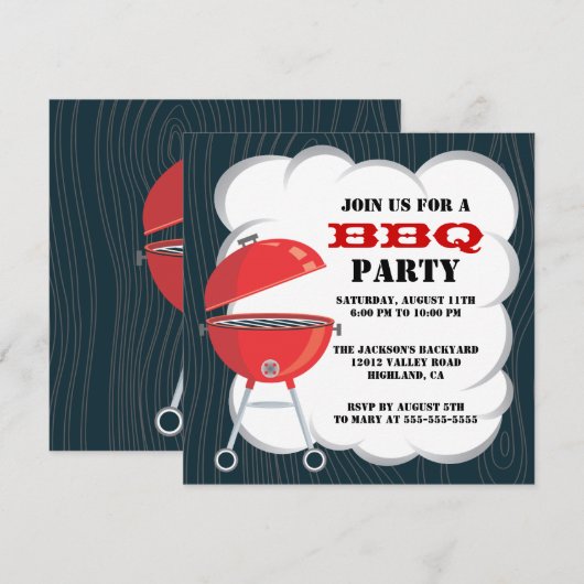 Uitnodiging BBQ-partij (Voorkant / Achterkant)