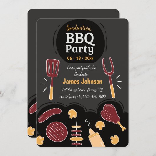 Uitnodiging BBQ-partij (Voorkant / Achterkant)