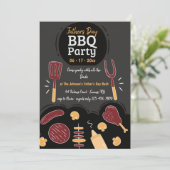 Uitnodiging BBQ-partij (Staand voorkant)