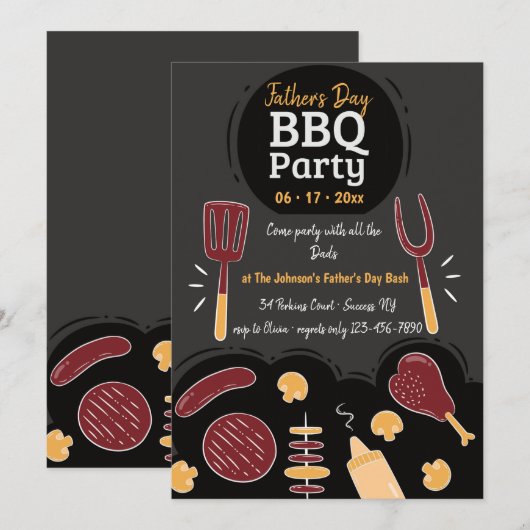 Uitnodiging BBQ-partij (Voorkant / Achterkant)