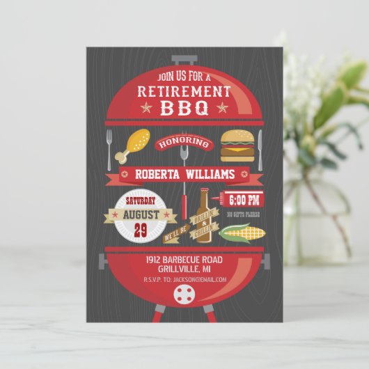 Uitnodiging BBQ-partij aflossen (Staand voorkant)