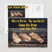 Uitnodiging BBQ-partij Briefkaart (Voorkant / Achterkant)