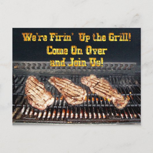 Uitnodiging BBQ-partij Briefkaart (Voorkant)