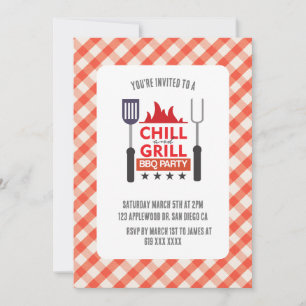 Uitnodiging BBQ-partij, formaat: 5 x 7 inch