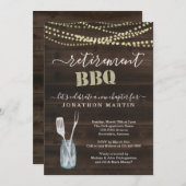 Uitnodiging BBQ-partij voor pensionering - Rustisc (Voorkant / Achterkant)