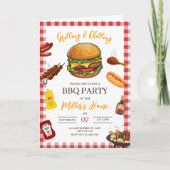 Uitnodiging BBQ Party, Achtertuin BBQ Grill en Chi (Voorkant)