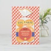 Uitnodiging BBQ Party Hamburger Buns (Staand voorkant)