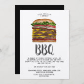 Uitnodiging BBQ reusachtige hamburger (Voorkant / Achterkant)