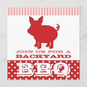 Uitnodiging BBQ - Rood en Roze Varken