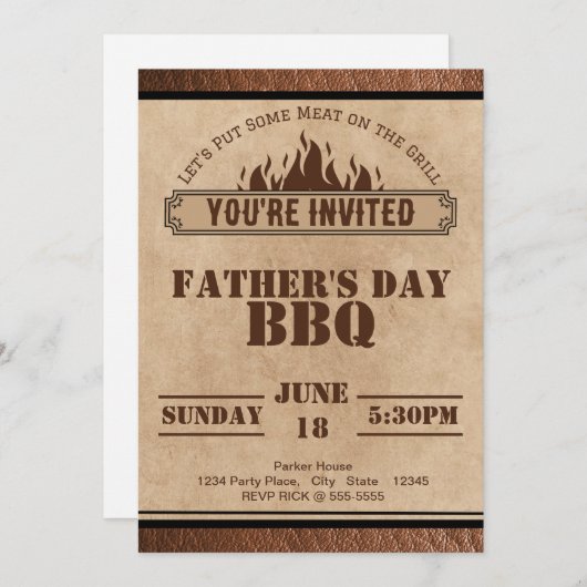 Uitnodiging BBQ voor om het even welk geval (Voorkant / Achterkant)