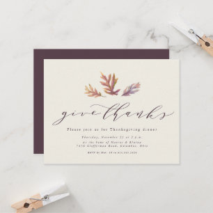 Uitnodiging bedankt Thanksgiving geven