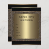 Uitnodiging Bedrijfs Bruin Zwarte Bronze Pebble (Voorkant / Achterkant)