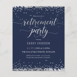 Uitnodiging begrotingspartij - Zilver, marine Flyer