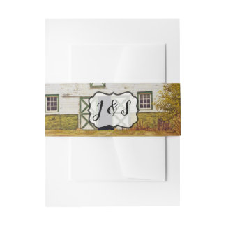 Uitnodiging Belly Band Sunset Barn Country Rustic  Uitnodigingen Wikkel