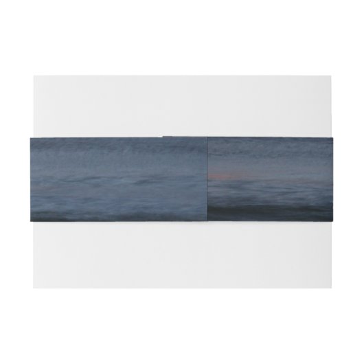 Uitnodiging Belly Band Sunset over de oceaanblauw Uitnodigingen Wikkel (Achterkant Voorbeeld)