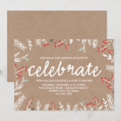 Uitnodiging Berry Celation Holiday Party (Voorkant / Achterkant)