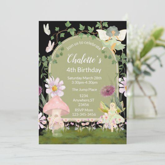 Uitnodiging Betoverde Tuin (Staand voorkant)